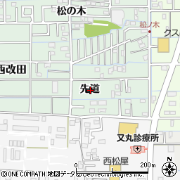 岐阜県岐阜市西改田先道周辺の地図