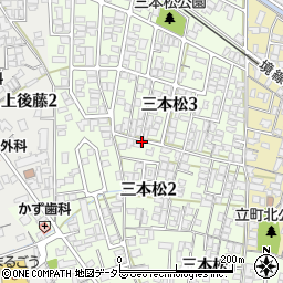 鳥取県米子市三本松周辺の地図