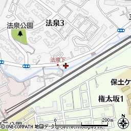 ローソン横浜法泉三丁目店周辺の地図