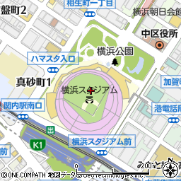 神奈川県横浜市中区横浜公園周辺の地図