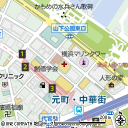 横浜トヨペット株式会社　ウエインズ山下公園店カフェ周辺の地図