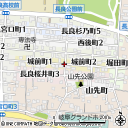 岐阜県岐阜市城前町周辺の地図