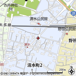 岐阜県美濃加茂市清水町周辺の地図