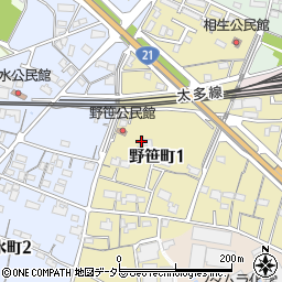 〒505-0023 岐阜県美濃加茂市野笹町の地図