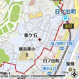 神奈川県横浜市西区東ケ丘23-52周辺の地図