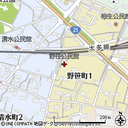 野笹公民館周辺の地図