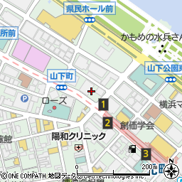 株式会社奥村商会　山下町オートガススタンド周辺の地図