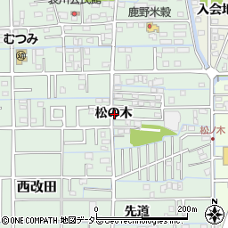 岐阜県岐阜市西改田松の木周辺の地図