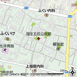 福生五区公民館周辺の地図