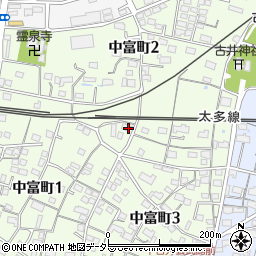岐阜県美濃加茂市中富町周辺の地図