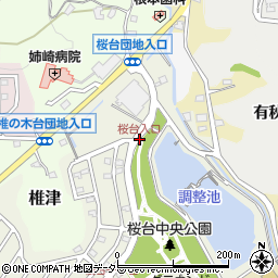 桜台入口周辺の地図