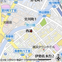 神奈川県横浜市中区福富町西通周辺の地図