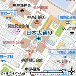 日本大通り駅周辺の地図