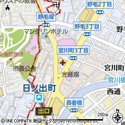 洋服の青山横浜日ノ出町店周辺の地図