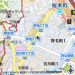 神奈川県横浜市中区野毛町周辺の地図
