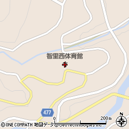 阿智村智里西体育館周辺の地図