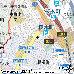 0秒レモンサワー 仙台ホルモン焼肉酒場ときわ亭 野毛桜木町店周辺の地図