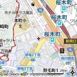 神奈川県横浜市中区花咲町周辺の地図