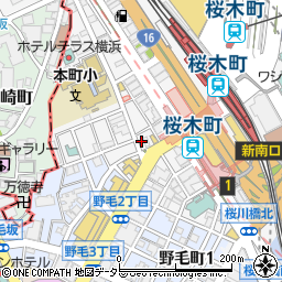 神奈川県横浜市中区花咲町周辺の地図