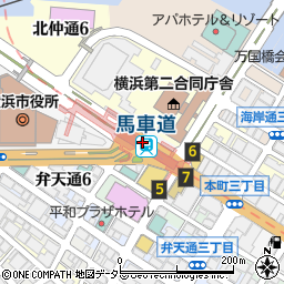 神奈川県横浜市中区周辺の地図