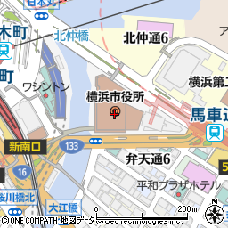 横浜銀行横浜市庁支店 ＡＴＭ周辺の地図