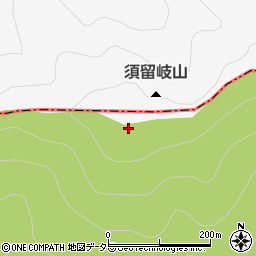 須留岐山周辺の地図