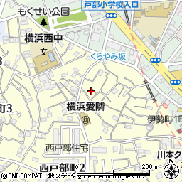 神奈川県横浜市西区西戸部町2丁目153周辺の地図