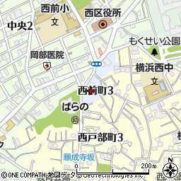 神奈川県横浜市西区西前町周辺の地図