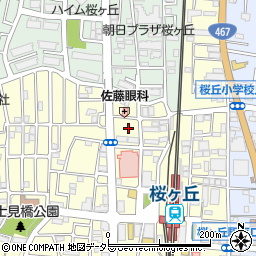 桜ケ丘駅西口駐輪場周辺の地図