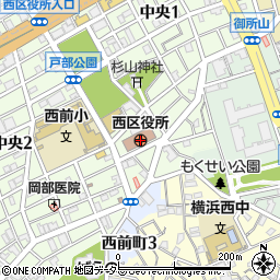 横浜市西区役所周辺の地図