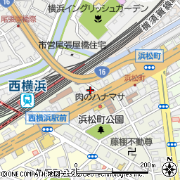 コインパーク横浜浜松町駐車場周辺の地図