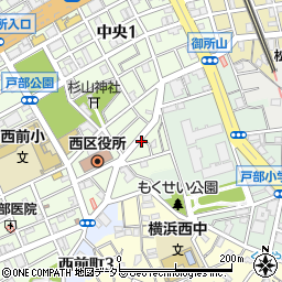 コインパーク横浜中央駐車場周辺の地図
