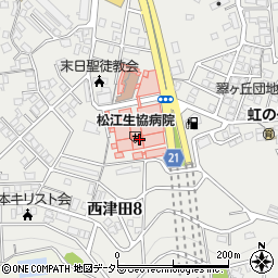 総合病院　松江生協病院周辺の地図