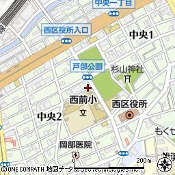 神奈川県横浜市西区中央周辺の地図