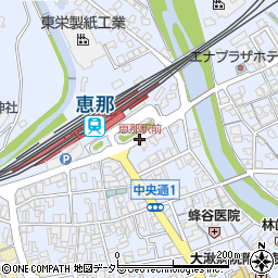 恵那駅前周辺の地図