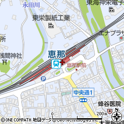 岐阜県恵那市周辺の地図