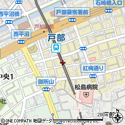 【baybikeポート】京急戸部駐輪場周辺の地図