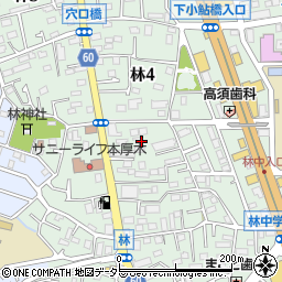 神奈川県厚木市林周辺の地図