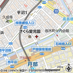 神奈川県横浜市西区平沼1丁目12周辺の地図