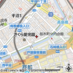 神奈川県横浜市西区平沼1丁目9周辺の地図