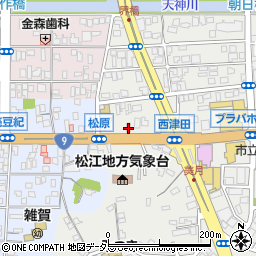 かつや島根松江店周辺の地図