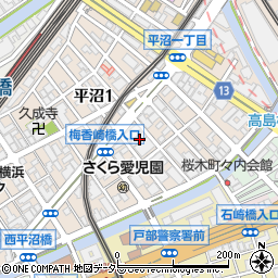 神奈川県横浜市西区平沼1丁目10周辺の地図