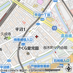 神奈川県横浜市西区平沼1丁目7周辺の地図