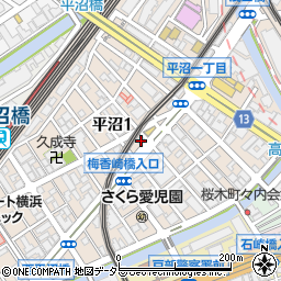 神奈川県横浜市西区平沼1丁目28周辺の地図