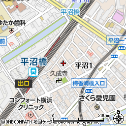 神奈川県横浜市西区平沼1丁目24周辺の地図
