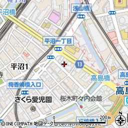 鍵の出張救急車　横浜市西区平沼営業所２４時間受付センター周辺の地図