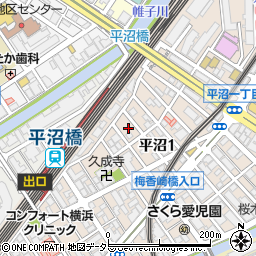 神奈川県横浜市西区平沼1丁目25周辺の地図