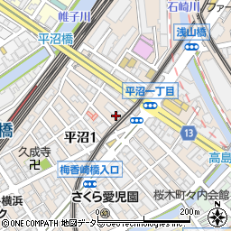 神奈川県横浜市西区平沼1丁目33周辺の地図