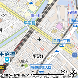 神奈川県横浜市西区平沼1丁目34周辺の地図