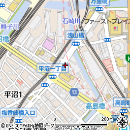 横浜東口　中村クリニック周辺の地図